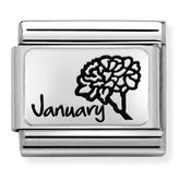 Nomination Composable Classic Link 330112/13 January Flower in 925 Silver